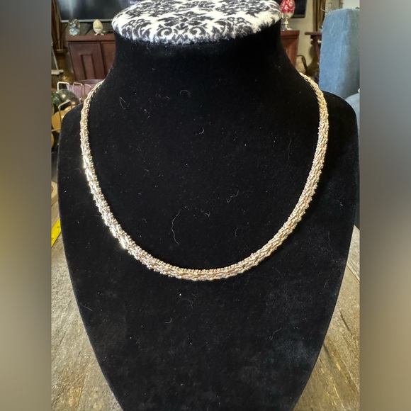 Estate Sterling Silver Rivet Diamond Cut Mesh Necklace 17” ~30.19g - Picture 1 of 8